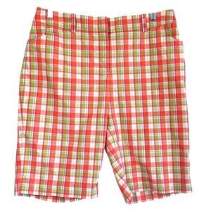 Jones New York Sport Plaid Bermuda Shorts Womens 12 Golf Euro Summer Preppy